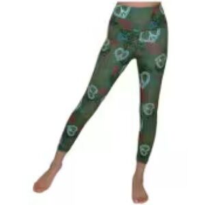 Medium Hippie GREEN PEACE AND BLISS PRINTED leggings NWT